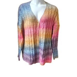 BOHO Plus size 4X oversized ombre cable knit cardigan sweater fall winter  cozy